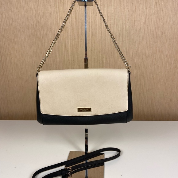 kate spade Handbags - Kate Spade Two Tone Black Cream Chain Crossbody Shoulder Bag